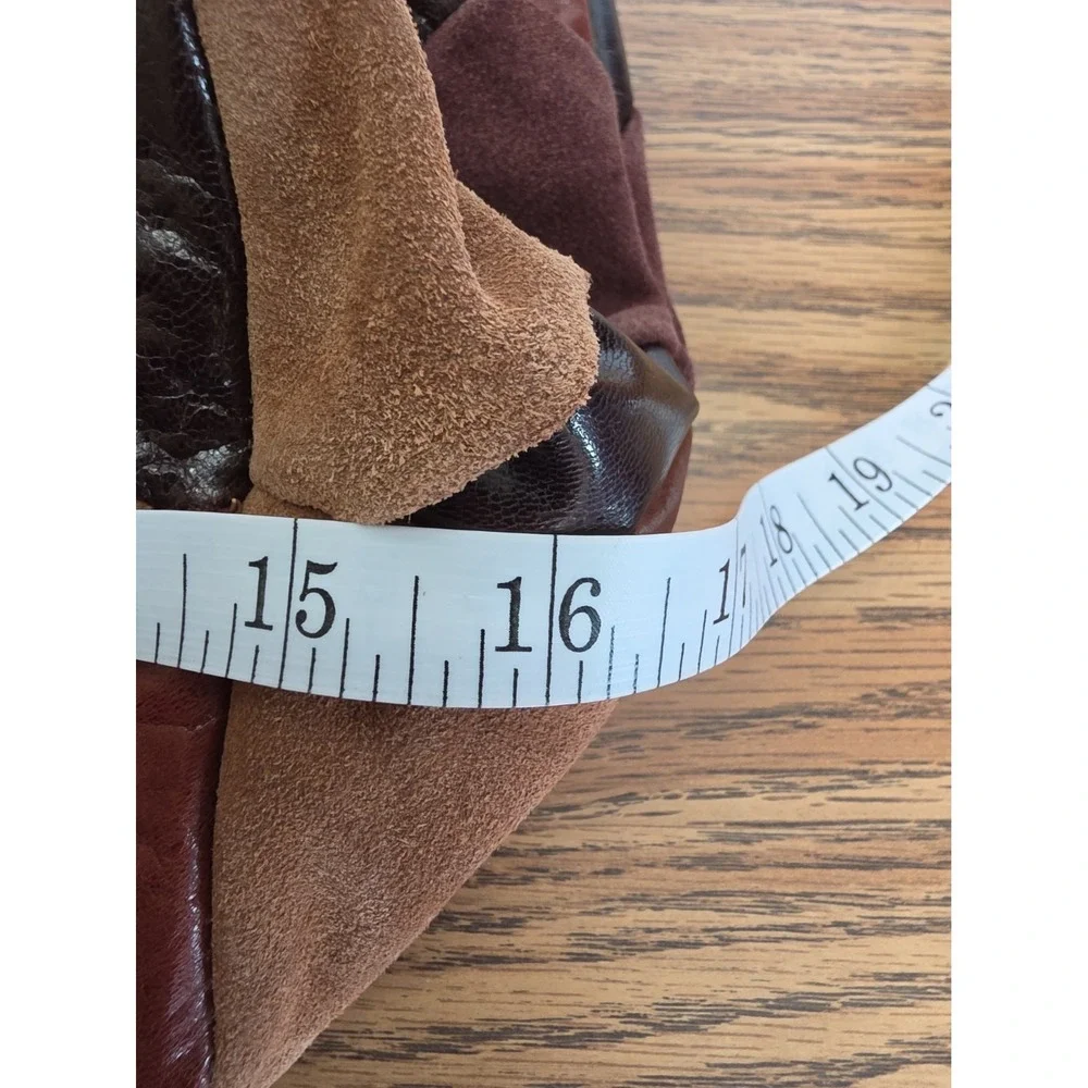 Lodis Piece Train Hobo Bag Patchwork Suede Genuine Leather NWT